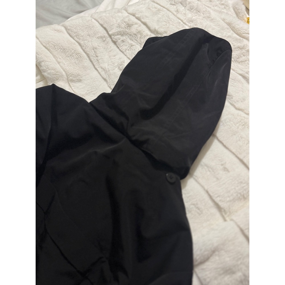 London Fog Women's Black Raincoat Hooded Trench Jacket Zip Snap Front M NWOT - Picture 11 of 11